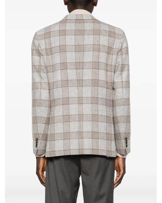 Latorre Gray Plaid-Pattern Blazer for men