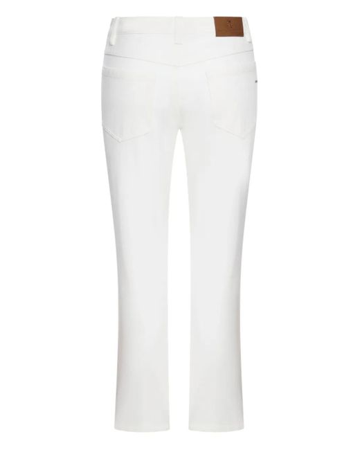 Brunello Cucinelli White Logo-Patch Jeans