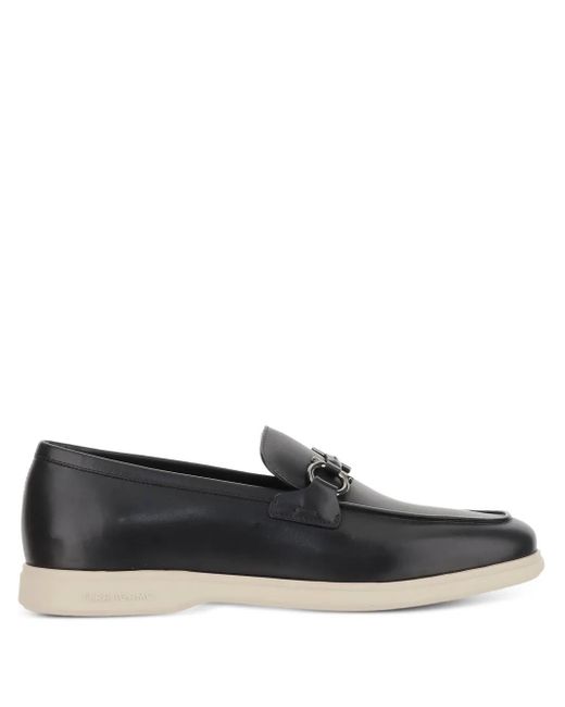 Ferragamo Gray Gancini-Detail Loafers for men