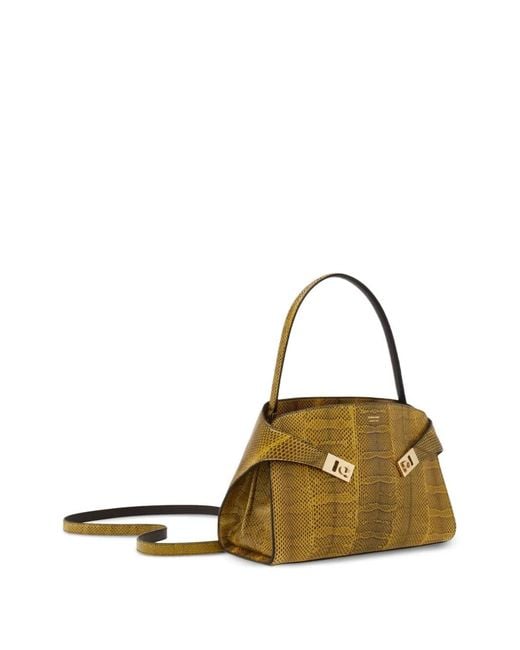 Ferragamo Metallic Hug Soft Bicolor Shoulder Bag (M)