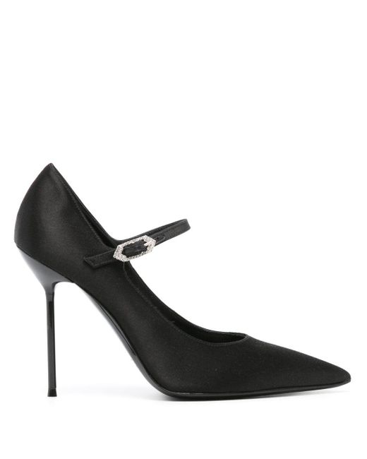 Paris Texas Black Livia 105 Satin Pumps