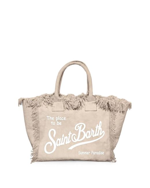 Mc2 Saint Barth Natural Colette Fringed Tote Bag