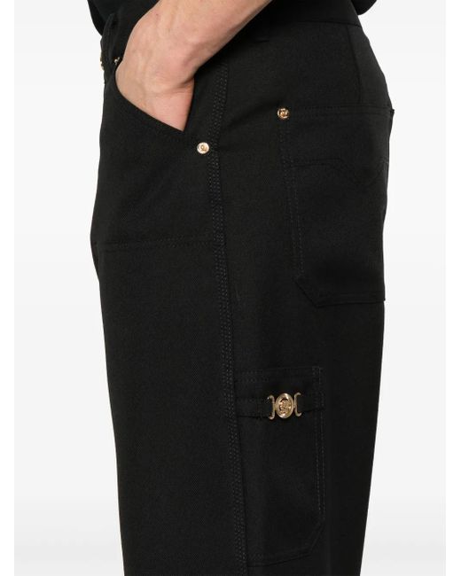 Versace Black Carpenter Straight-Leg Trousers for men