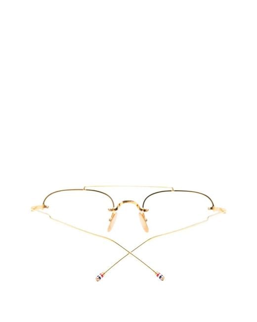 Thom Browne Metallic Browline-Frame Glasses