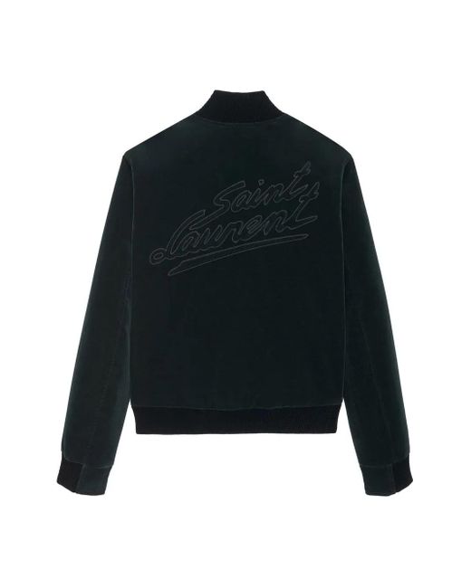 Saint Laurent Black Logo Bomber Jacket for men