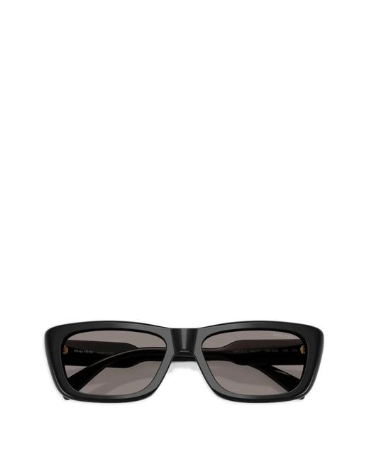 Miu Miu Gray Rectangle Sunglasses