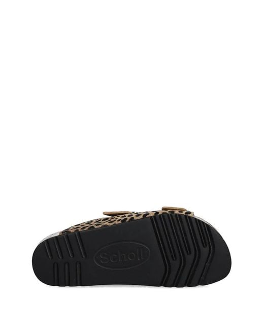 Scholl Natural Noelle Leopard-Print Slides