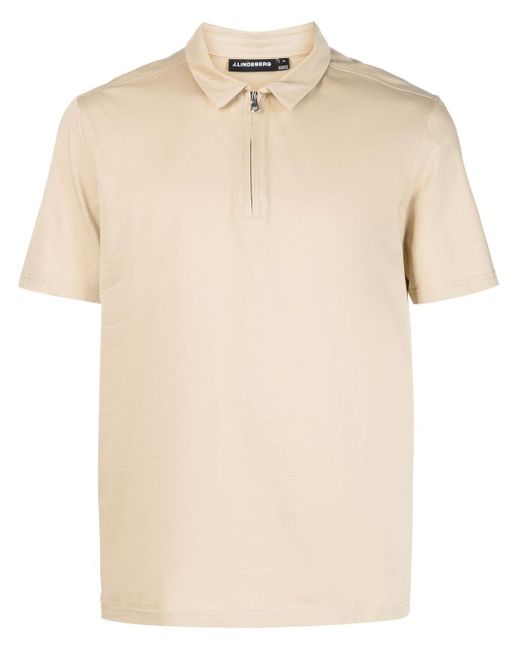 J.Lindeberg Asher Half-zip Cotton Polo Shirt in Natural for Men | Lyst  Canada