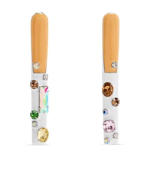 Marc Jacobs White The Gem Nails Statement Earrings