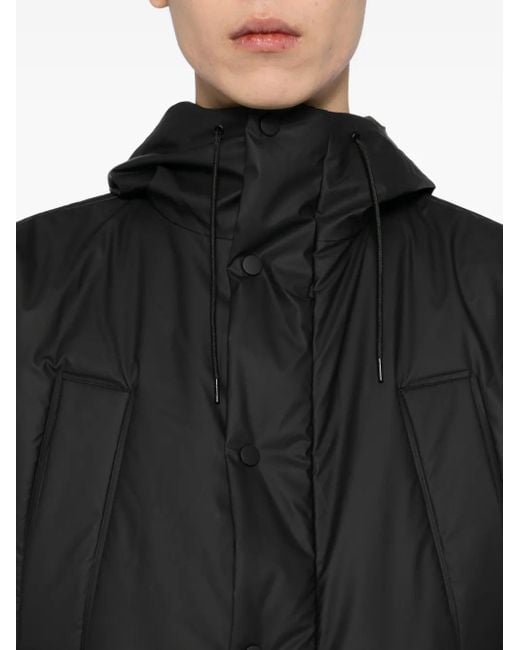 Giacca Con Applicazione Logo di Rains in Black da Uomo
