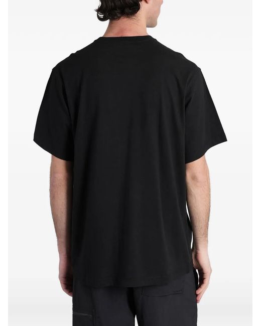 Maharishi Black Floral-Embroidered T-Shirt for men