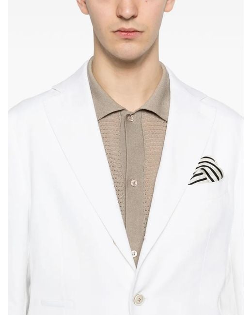 Eleventy White Single-Breasted Pences Suit for men