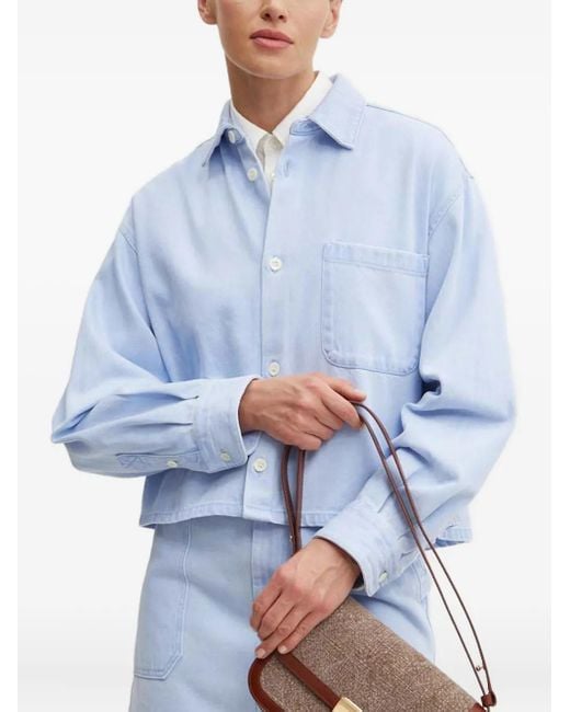 Chemise En Coton À Poche Poitrine A.P.C. en coloris Blue