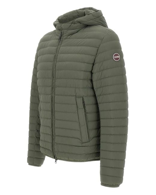 Colmar Green Hooded Horizontal-Quilted Down Jacket for men