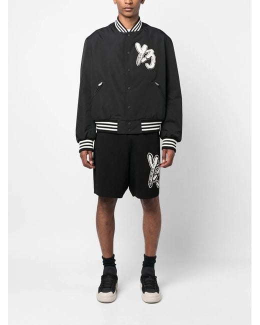 Y-3 Black Logo-patch Bomber Jacket for men
