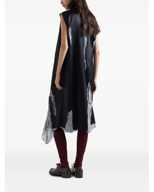 Prada Blue Devoré Satin Dress