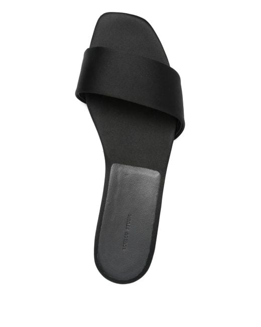 Loulou Black Stella Satin-Band Slides