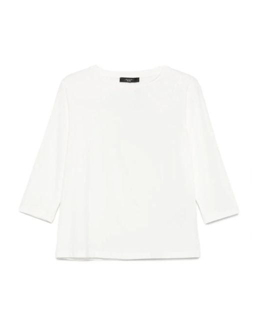Weekend by Maxmara White Three-Quarter Sleeve Crew-Neck Top
