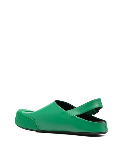 Marni Green Slingback Round-Toe Sandals for men