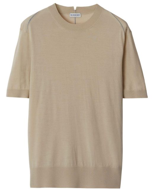 Burberry Natural Fine-knit Wool Top
