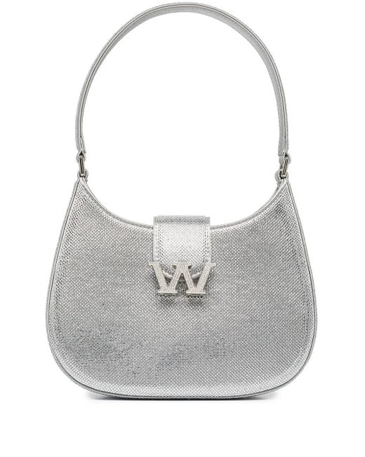 Alexander Wang Crystal-embellished Shoulder Bag in Silver (Grey) | Lyst ...