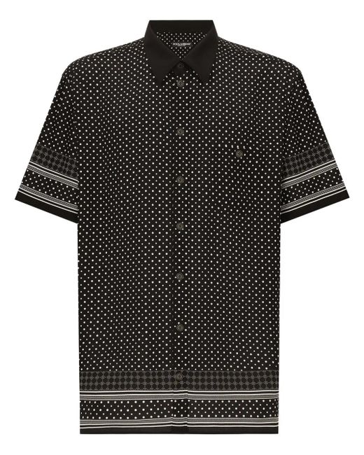 Chemise En Soie À Pois Dolce & Gabbana pour homme en coloris Black