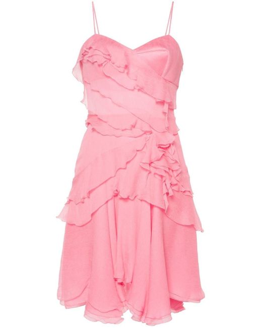 Ermanno Scervino Pink Ruffle-detail Dress