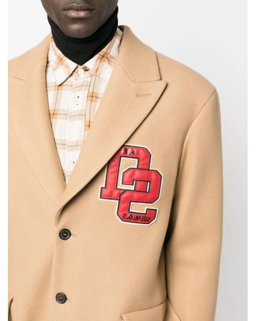 DSquared² Natural Number Patch-Detail Coat for men