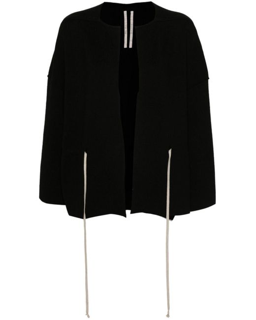 Cardigan con coulisse di Rick Owens in Black