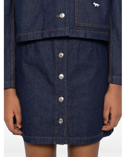 Maison Kitsuné Blue Denim Mini Skirt