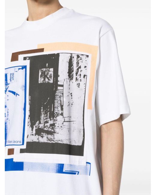 Calvin Klein Blue Connected Layer Cotton T-shirt for men