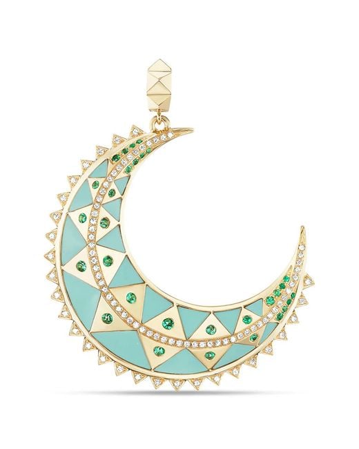 Harwell Godfrey Metallic Moon Chrysoprase Emerald Charm