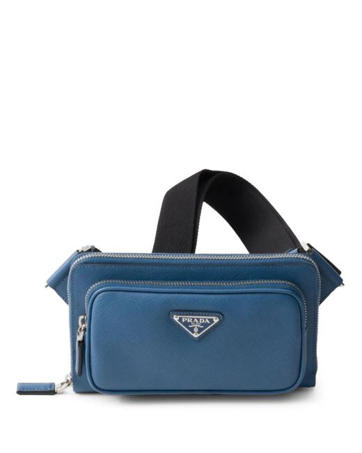 Prada Leren Heuptas Met Logo in het Blue voor heren