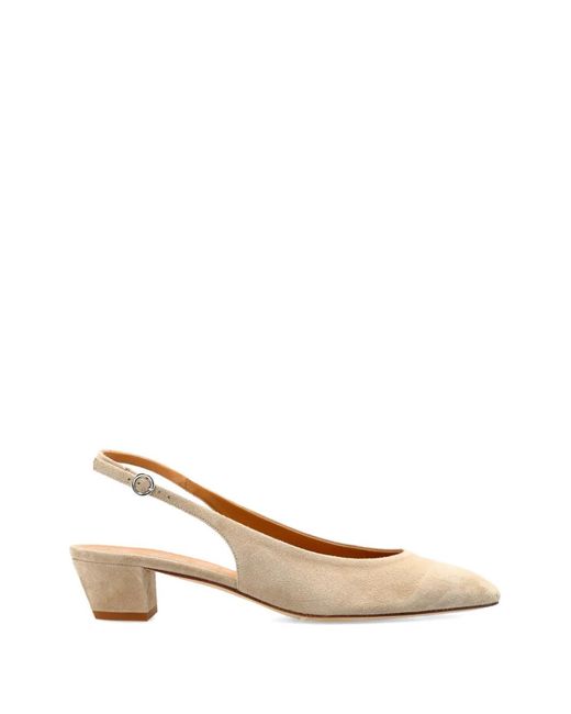 Aeyde Natural Celeste Slingback Leather Pumps
