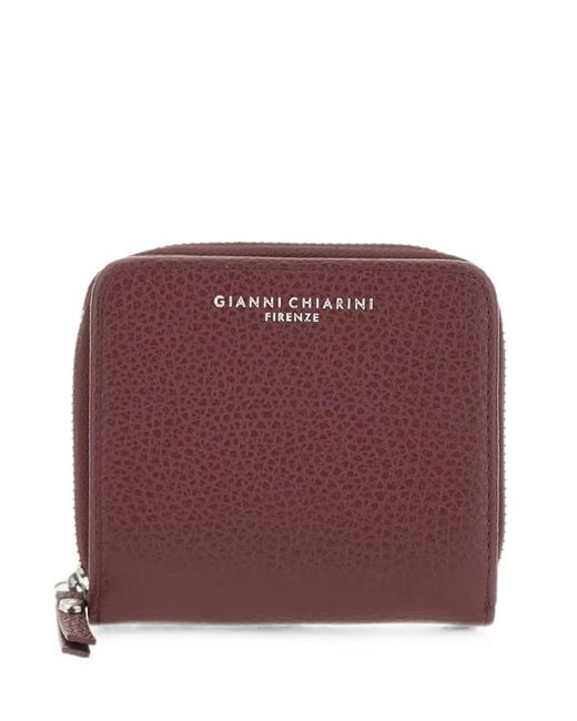 Gianni Chiarini Purple Dollaro Hammered-Leather Wallet