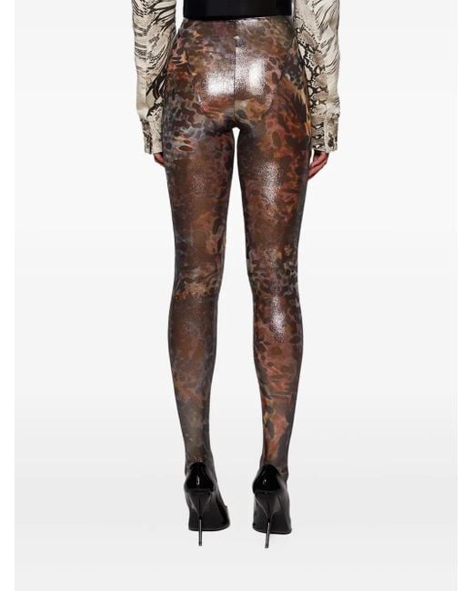 Mugler Gray Printed Leggings