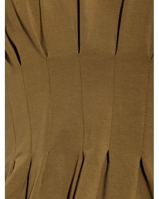 Gestuz Brown Gzinez Pleated Peplum T-Shirt