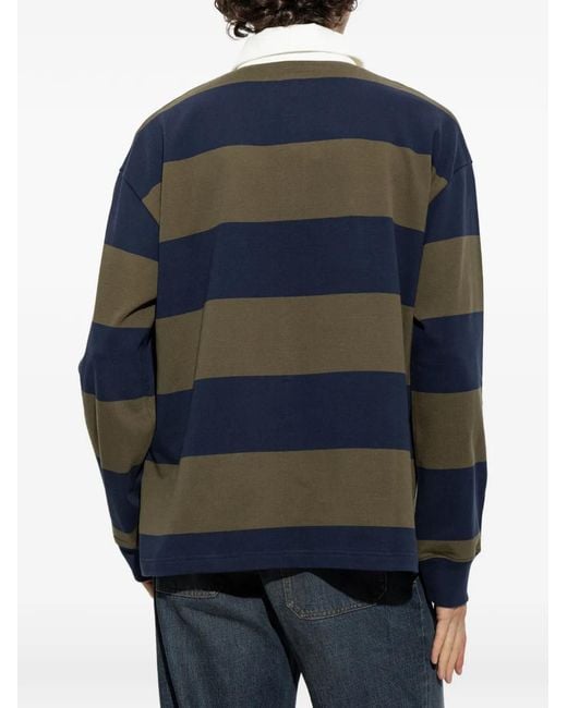 A.P.C. Blue Long-Sleeve Polo Shirt for men