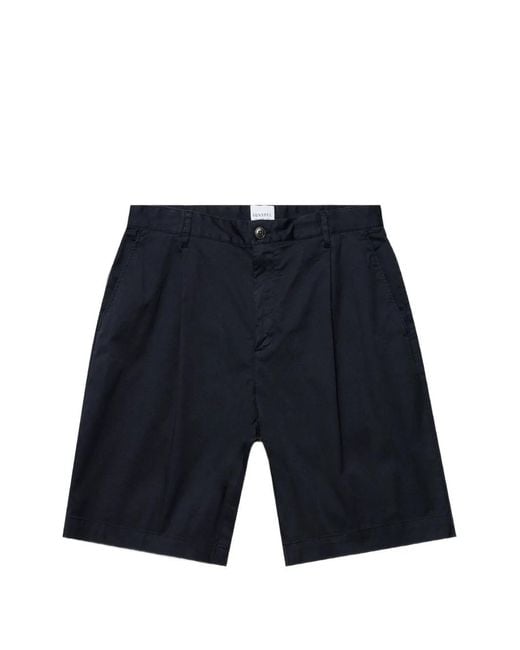 Sunspel Blue Pleated Shorts for men