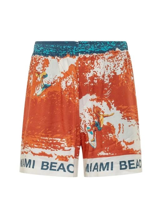 GALLERY DEPT. Red Graphic-Print Shorts