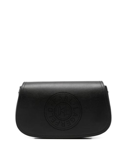 Karl Lagerfeld Black Laser-Cut-Detail Shoulder Bag