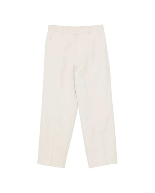 Costumein White Button Trousers for men