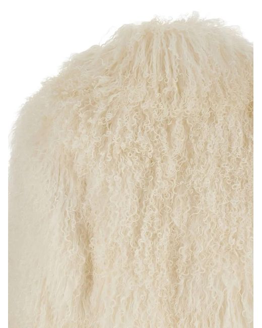 THE TOUCH Natural Marina Lamb-Fur Jacket