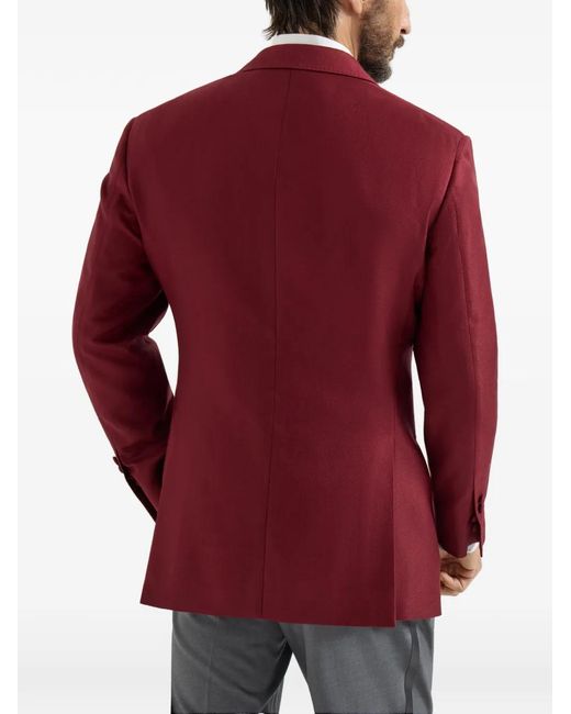 Brunello Cucinelli Red Peaked-Lapels Blazer for men