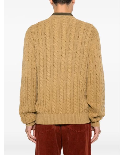 A.P.C. Natural Cable-Knit Wool Sweater for men