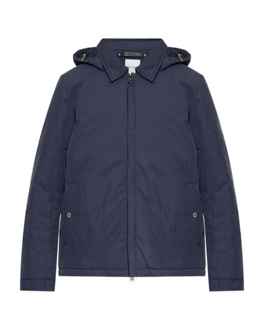 Paul Smith Blue Zip-Fastening Hooded Jacket for men