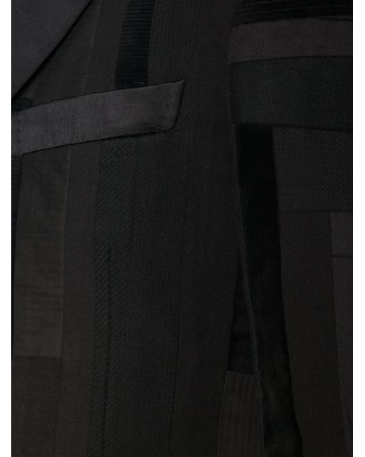 Stripped Patchwork Blazer di Junya Watanabe in Black da Uomo
