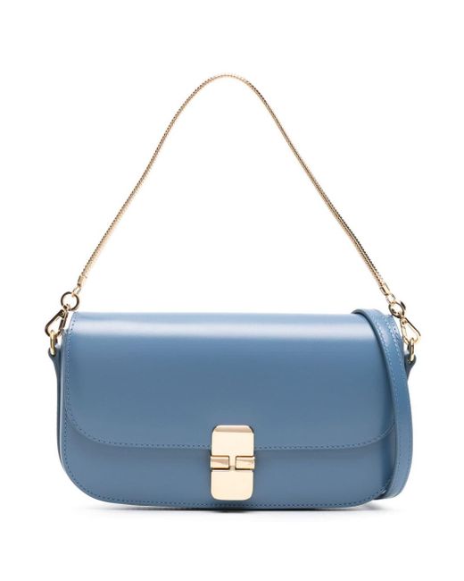 A.P.C. Grace Chaine レザークラッチバッグ Blue