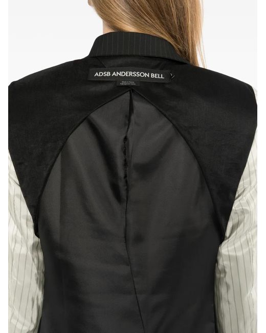ANDERSSON BELL Black Pinstripe Deconstructed Jacket