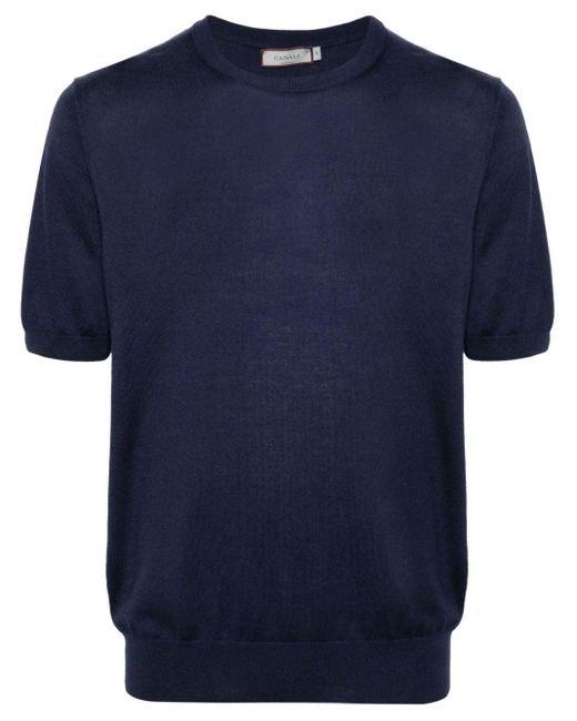 Camiseta de punto Canali de hombre de color Blue